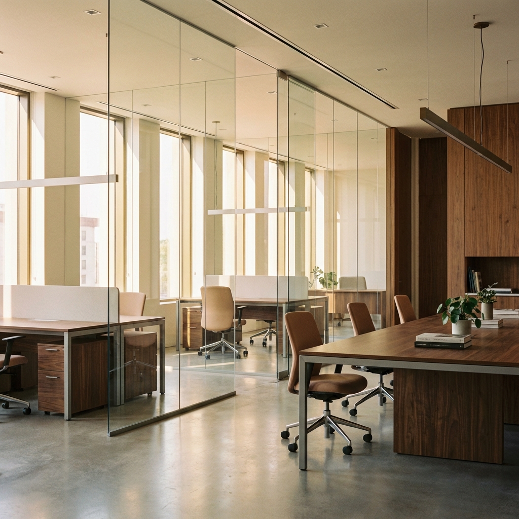 Modern corporate office meeting room